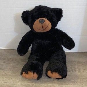 The Bear Factory Black Bear Plush Stuffed Toy 2001 15" Seated Vintage